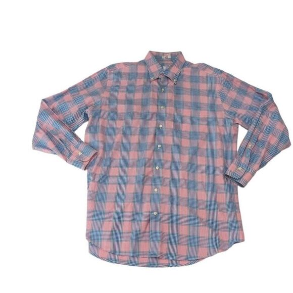 Peter Millar Other - Peter Millar Large Plaid Long Sleeve Button Front Down Shirt Pink Blue Green‎